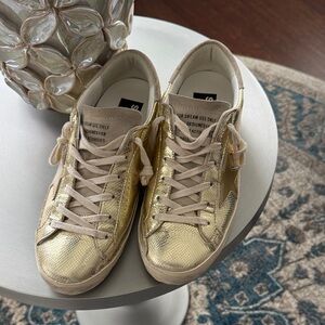 Authentic Golden Goose Metallic Gold Sneakers